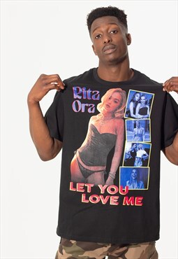 Rita Ora Unisex Printed T-Shirt in Black