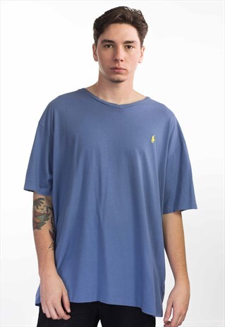 VINTAGE POLO RALPH LAUREN LOGO T-SHIRT 90S XXL 7.7