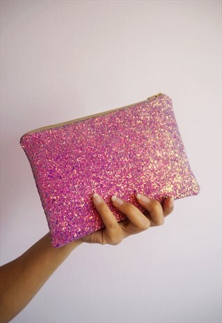 PURPLE GLITTER MAKEUP BAG