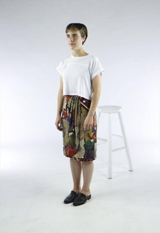 ABSTRACT FLAP SKIRT / HIGH WAISTED MIDI SKIRT