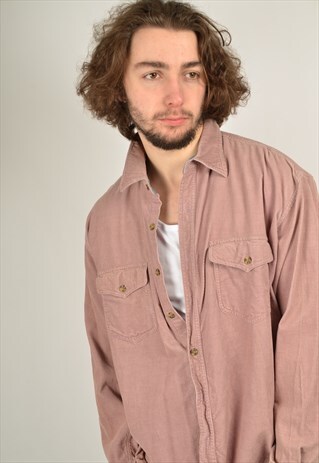 VINTAGE CORDUROY CORD SHIRT RED