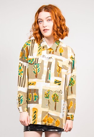 VINTAGE 90'S PATTERN OVERSIZE SHIRT