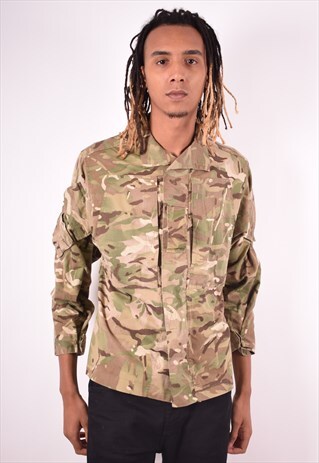 MENS VINTAGE MILITARY JACKET MEDIUM KHAKI 90S