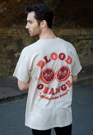 BLOOD ORANGE MEN'S SLOGAN T-SHIRT