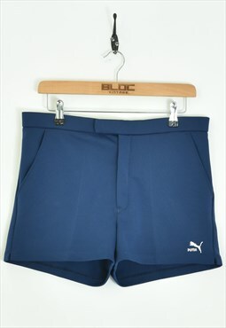 Vintage Puma Tennis Shorts Blue Large