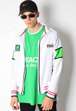 WHITE FILA TENNIS TRACK JACKET