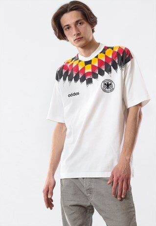 1994-96 VINTAGE MENS ADIDAS ORIGINALS GERMANY HOME T SHIRT