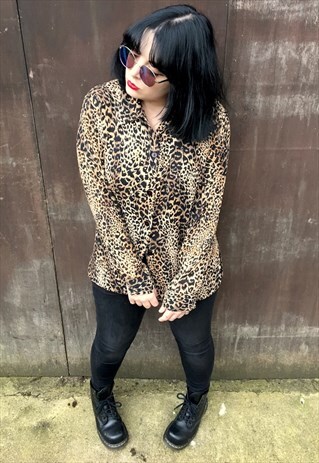 VINTAGE 90'S SHEER LEOPARD PRINT BLOUSE