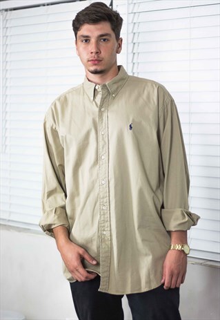VINTAGE POLO RALPH LAUREN SHIRT LOGO 90S XL 13.3