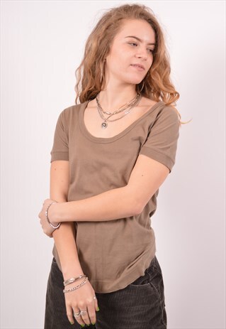 VINTAGE DOLCE & GABBANA T-SHIRT TOP KHAKI