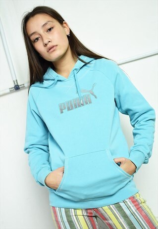 VINTAGE Y2K RETRO PUMA HOODIE SWEATSHIRT JUMPER