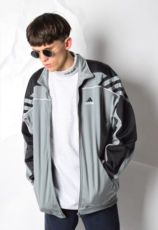 2002 GREY COLOUR BLOCK ADIDAS TRACK JACKET