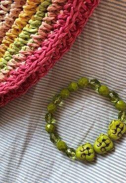Green Beaded Summer Bracelet