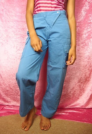 BLUE WIDE LEG TROUSERS
