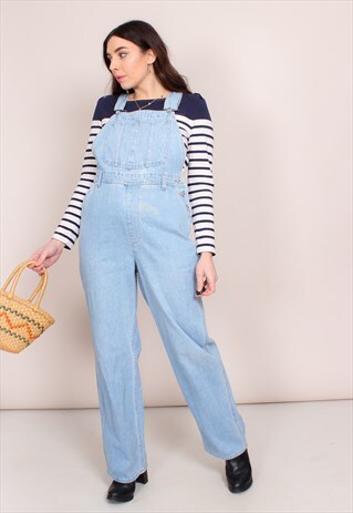 VINTAGE 90S OVERSIZED BLUE DENIM DUNGAREES