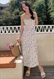 FLORAL BLOSSOM CHIFFON CAMI MIDI DRESS