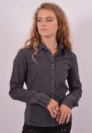 VINTAGE FERRE SHIRT NAVY BLUE