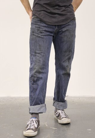 VINTAGE BLUE LEVI'S PAINT 501 JEANS