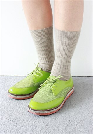 NEON SLIME GREEN BROGUES LACE UP