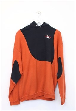Vintage Calvin Klein reworked hoodie in orange. Best fits L
