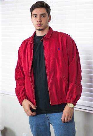VINTAGE POLO RALPH LAUREN HARRINGTON JACKET LOGO 90S L 25.6