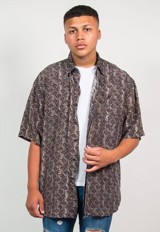 90'S SILK SHIRT WAVEY PATTERN