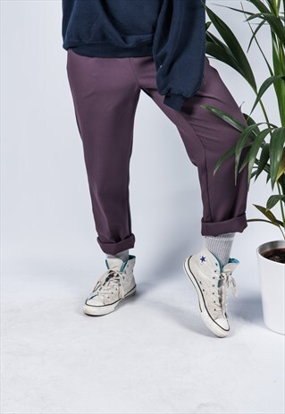 VINTAGE 1990S HIGH-WAISTED TROUSER IN PURPLE