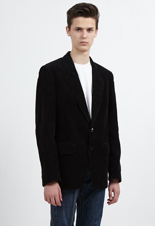 VINTAGE BLACK CORDUROY BLAZER JACKET