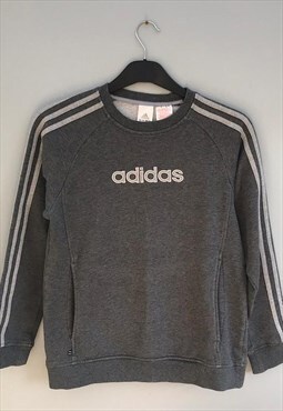 Vintage Y2K Adidas grey embroidered sweatshirt small 