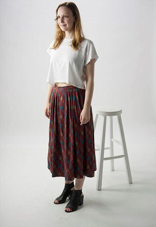 ABSTRACT A-LINE SKIRT / HIGH WAISTED DIRNDL SKIRT
