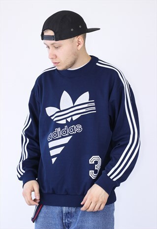 VINTAGE MENS ADIDAS ORIGINALS BIG LOGO SWEATSHIRT