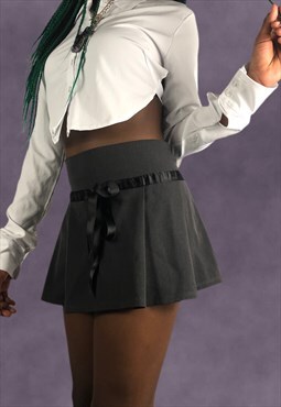 Vintage Y2K/00s Grunge Pleated Ribbon  Mini Skirt 