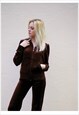 VELOUR TRACKSUITS WITH LONG SLEEVES (BROWN)