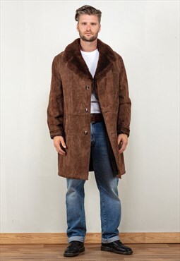 Vintage 70's Sheepskin Coat In Brown