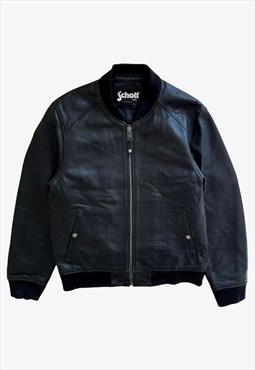 Vintage 90s Men's Schott NYC Black Leather Jacket