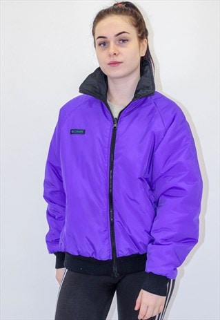 VINTAGE COLUMBIA REVERSIBLE PADDED COAT IN PURPLE MEDIUM