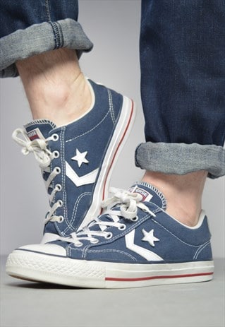VINTAGE 90S CONVERSE NAVY & WHITE ONE STAR OX SHOES RETRO