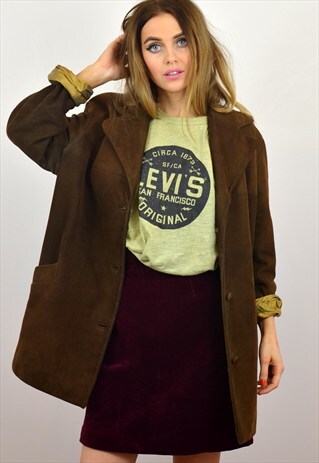 VINTAGE 1970S BROWN SUEDALOPE SUEDE JACKET