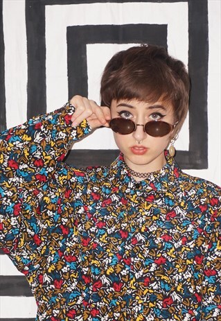VINTAGE 90'S / Y2K GOLD AND TORTOISESHELL OVAL SUNGLASSES