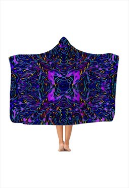 Festival & Camping Lightweight Hooded Blanket - purblue