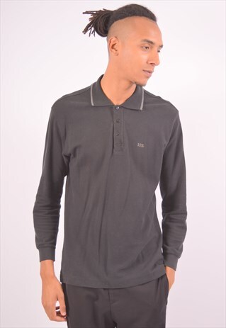 VINTAGE LEE POLO SHIRT LONG SLEEVE BLACK