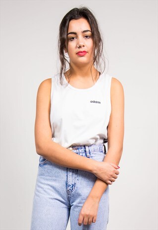 90'S VINTAGE WHITE ADIDAS VEST TOP