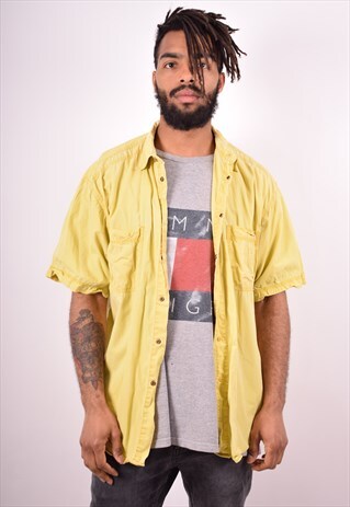 WRANGLER MENS VINTAGE SHIRT XXL YELLOW 90S