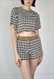 KNITTED CO ORD SET TOP SHORTS FESTIVAL PATTERNED BOHO Y2K