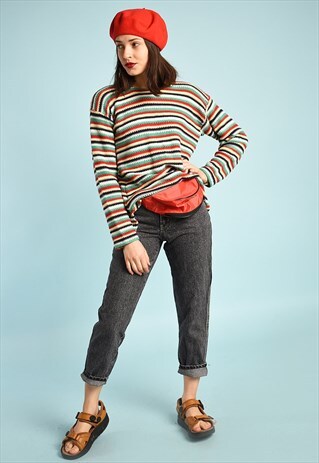 90'S RETRO HIGH WAIST FESTIVAL ACID WASH DENIM JEANS