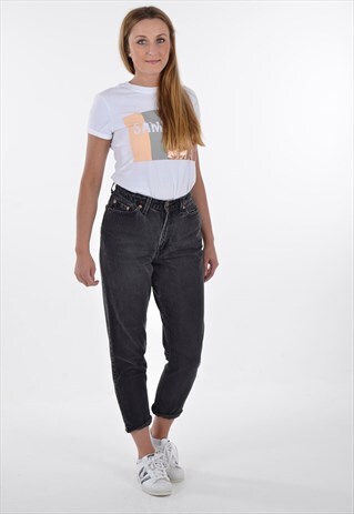 LEVI'S 512 FADED BLACK SLIM FIT DENIM JEANS 28/28