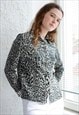 Vintage 80's Grey Animal Print Shirt