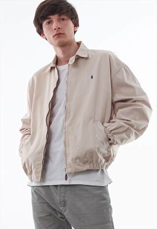 VINTAGE POLO RALPH LAUREN HARRINGTON 90S BEIGE