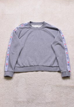 Women's Vans Grey Tape Sleeve Crop Sweater