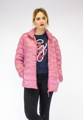 RETRO LIGHT PINK PUFFER JACKET